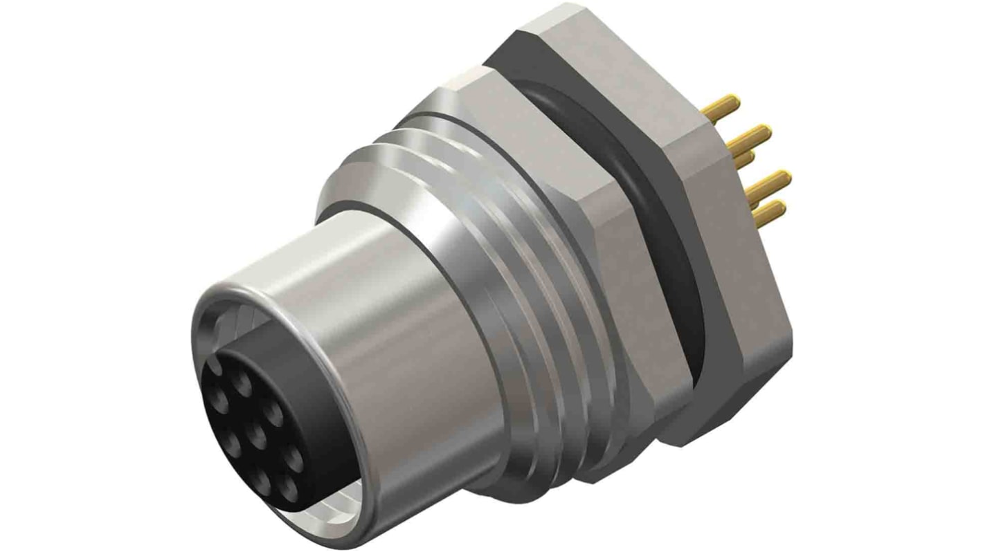 RS PRO Circular Connector, 8 Contacts, Rear Mount, M12 Connector, Socket, Female, IP67