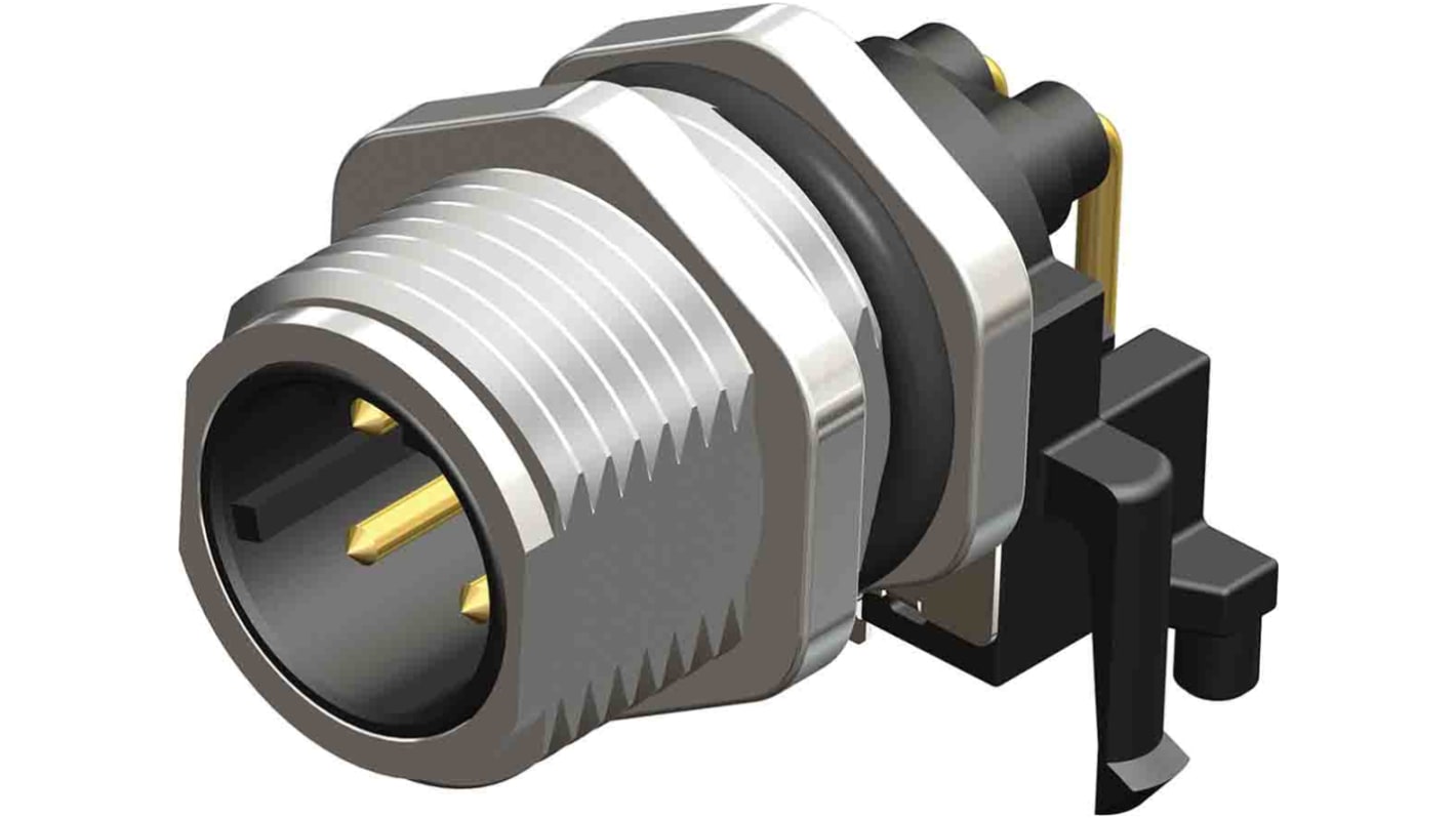 Connecteur circulaire RS PRO, M12 4 contacts, raccordement Circuit imprimé nu