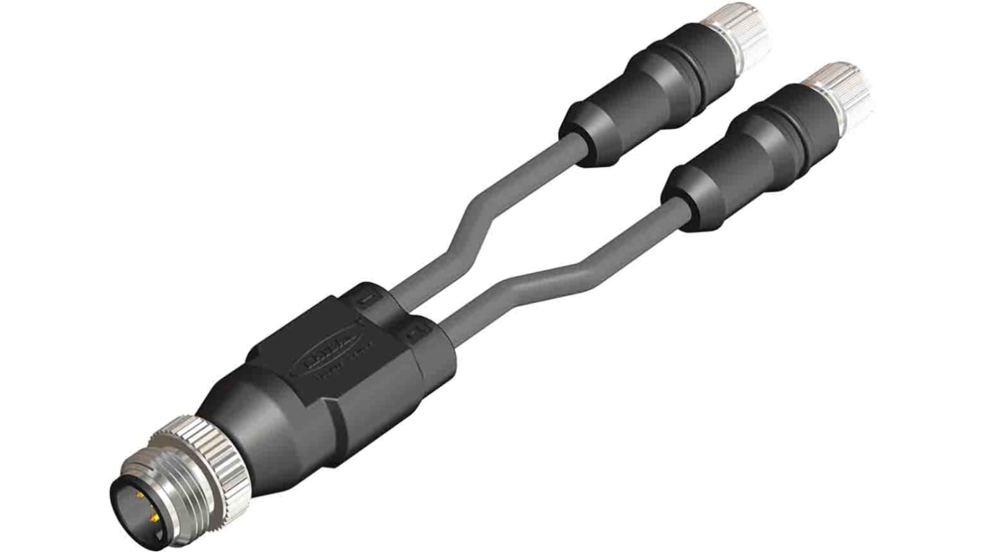 Cable de conexión RS PRO, con. A M12 Macho, 4 polos, con. B M8 Hembra, 3 polos, long. 1m, 60 V, 4 A, IP67