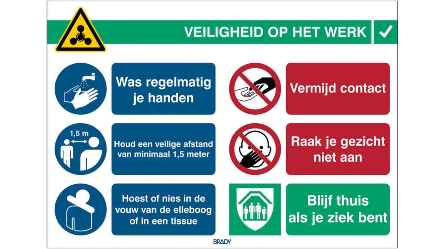 Safety Wall Chart, Polypropylene B-7527 262 mm, 371mm