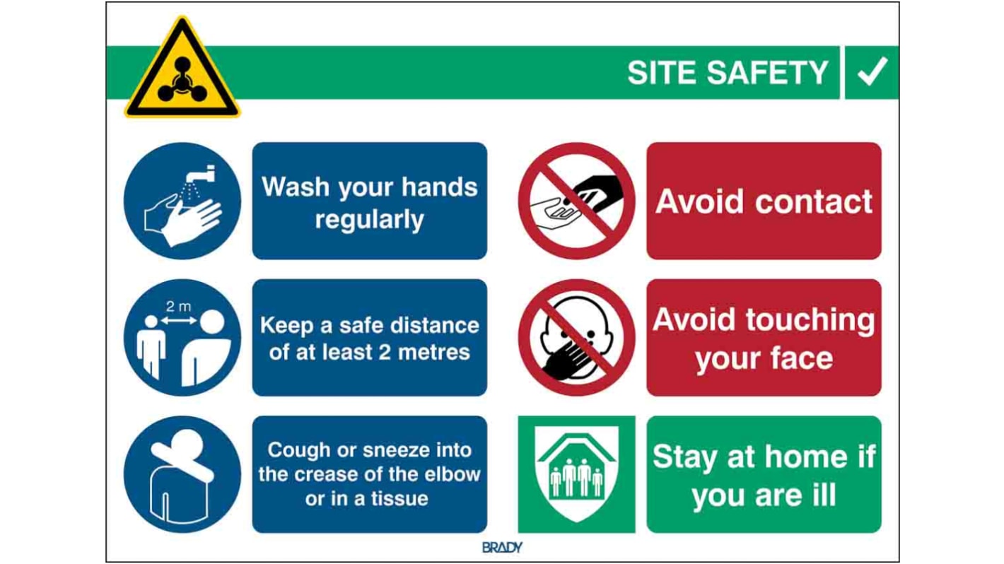 Safety Wall Chart, Polypropylene B-7527, English, 262 mm, 371mm