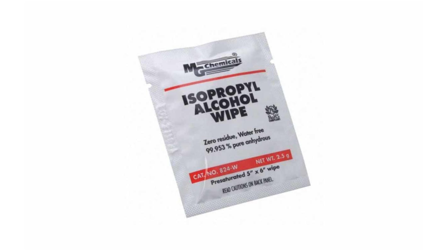 MG Chemicals Wet Isopropanol Wipes, Box of 500