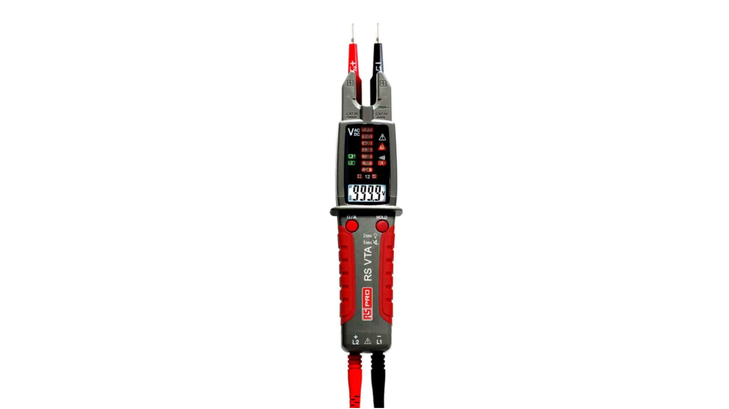 RS PRO APPA VTA, Digital Voltage tester, 999.9V ac/dc, Continuity Check, Battery Powered, CAT IV With RS Calibration