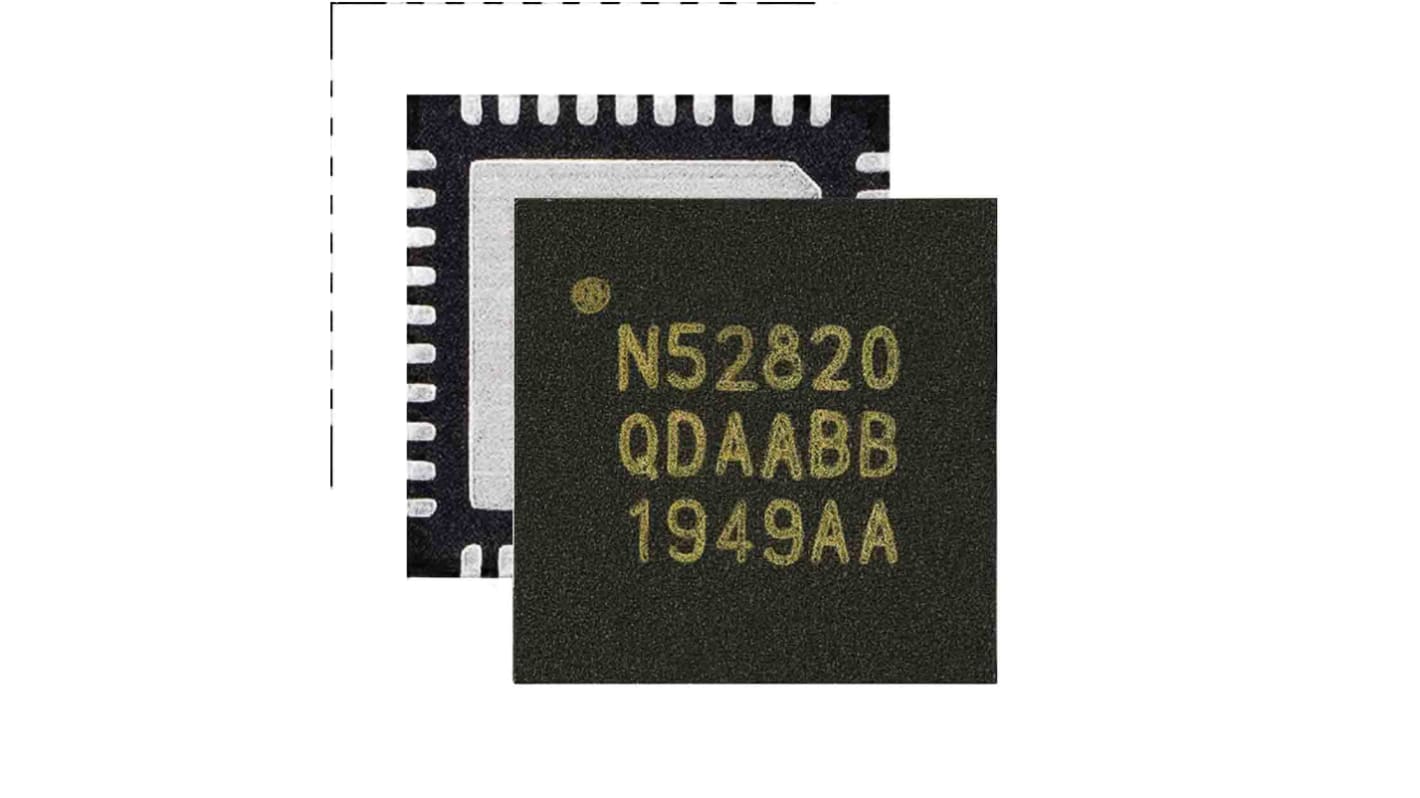 Sistema en chip SoC inalámbrico Nordic Semiconductor NRF52820-QDAA-R7, Microprocesador para Bluetooth, QFN 40 pines