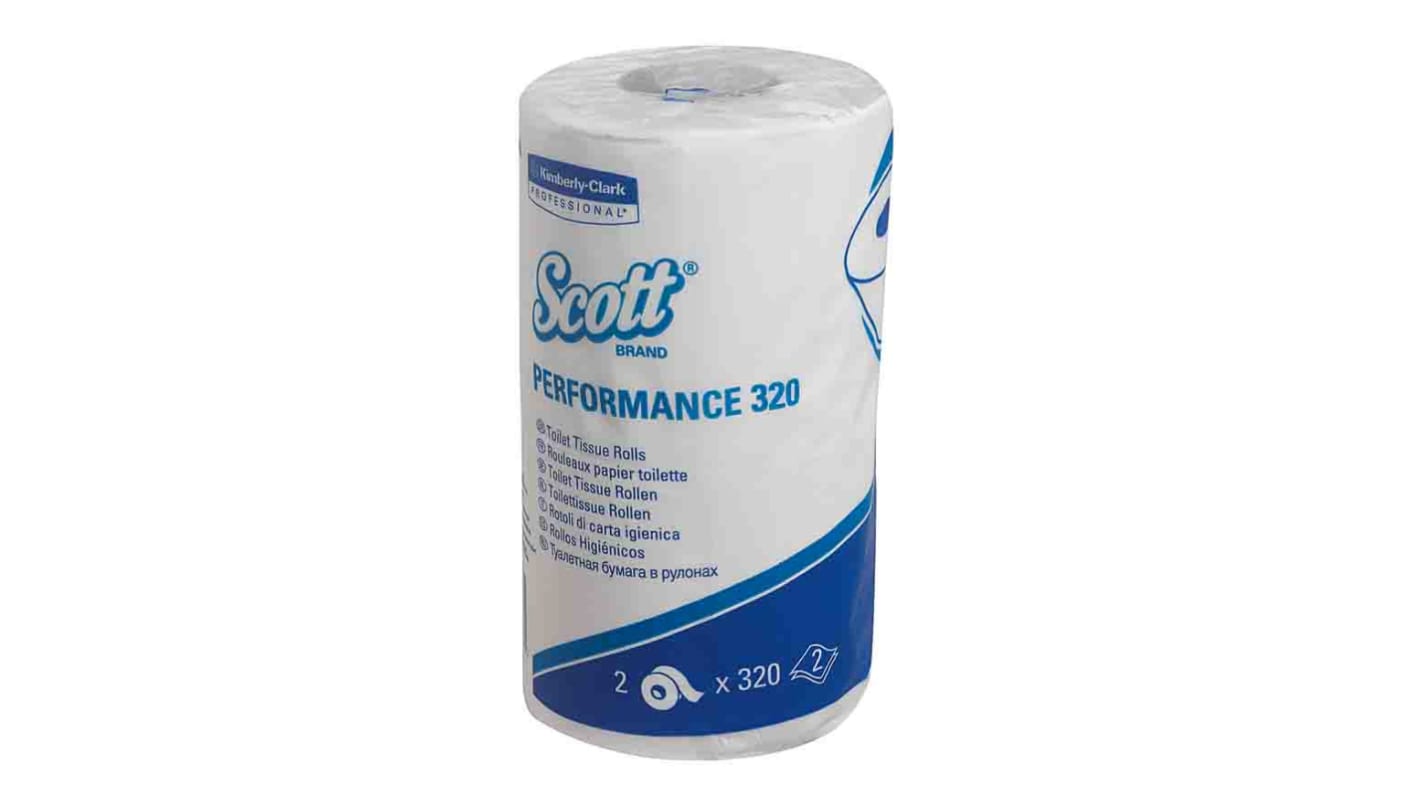 Kimberly Clark Weiß Toilettenpapier, 2-lagig 11520-Blatt, 36 x Rollen SCOTT Performance Klein