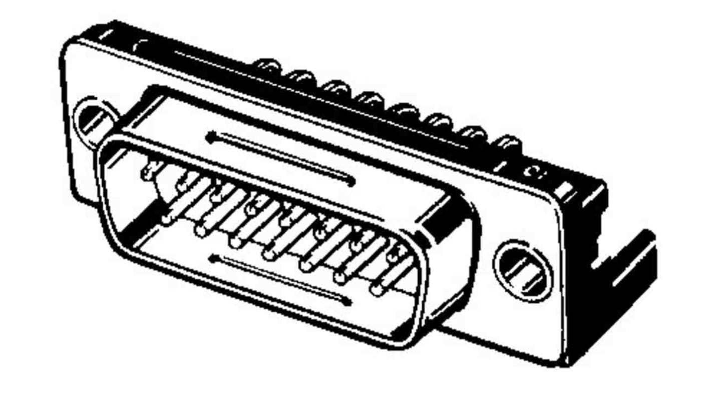 Omron XM3C 9 Way Right Angle Through Hole D-sub Connector Plug