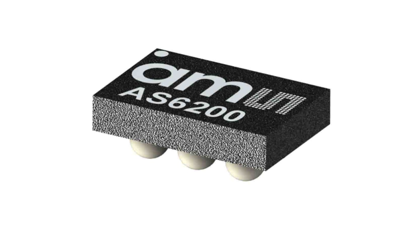 ams OSRAM AS6200-AWLT-S, Temperatur- og fugtighedssensor -40 °C til 125 °C., ±0.4%, I2C, 6 ben WLCSP