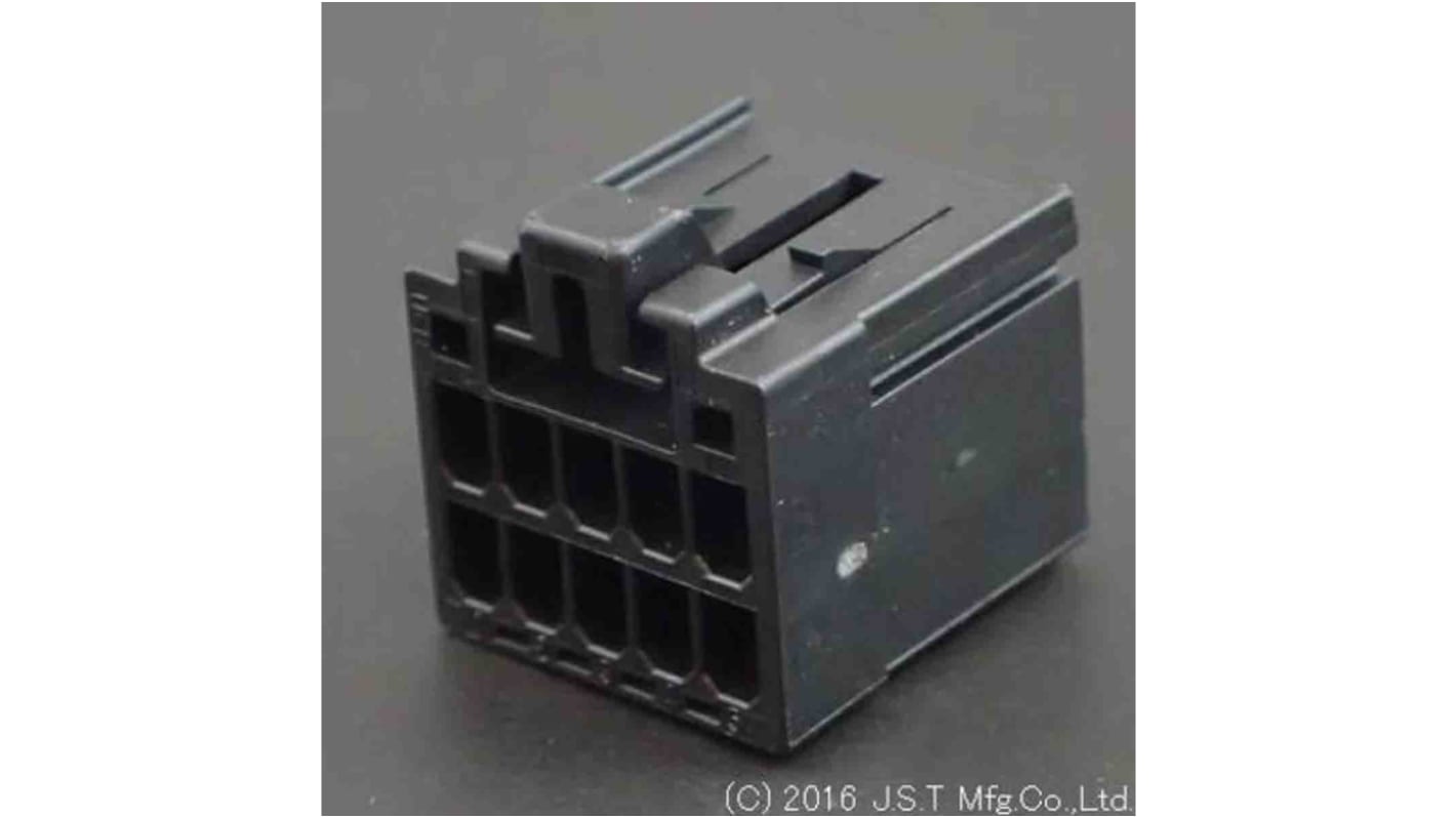 Boîtier pour connecteur CI Femelle, 10 contacts sur 2 rangs, pas 2.5mm, Droit, série J2000