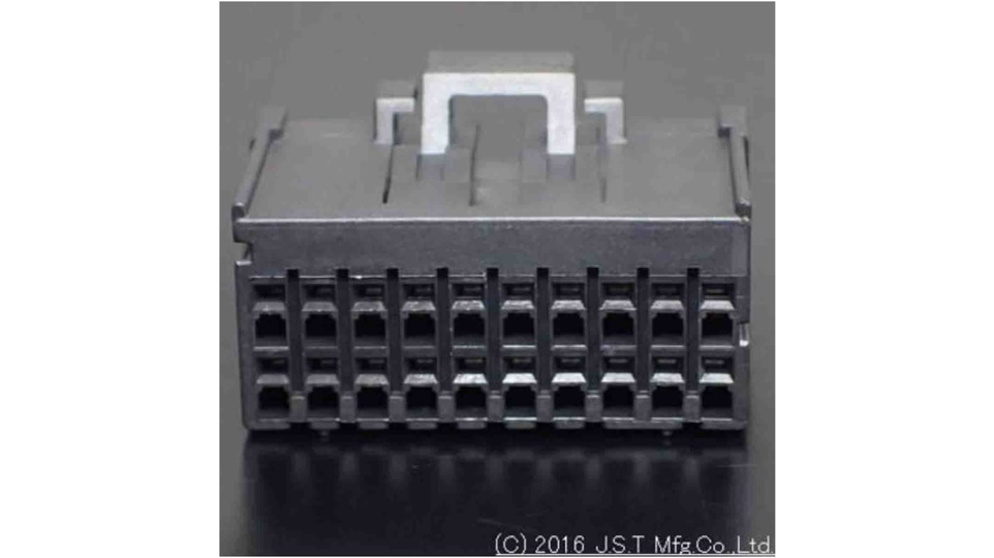 JST, J2000 Female PCB Connector Housing, 2.5mm Pitch, 20 Way, 2 Row