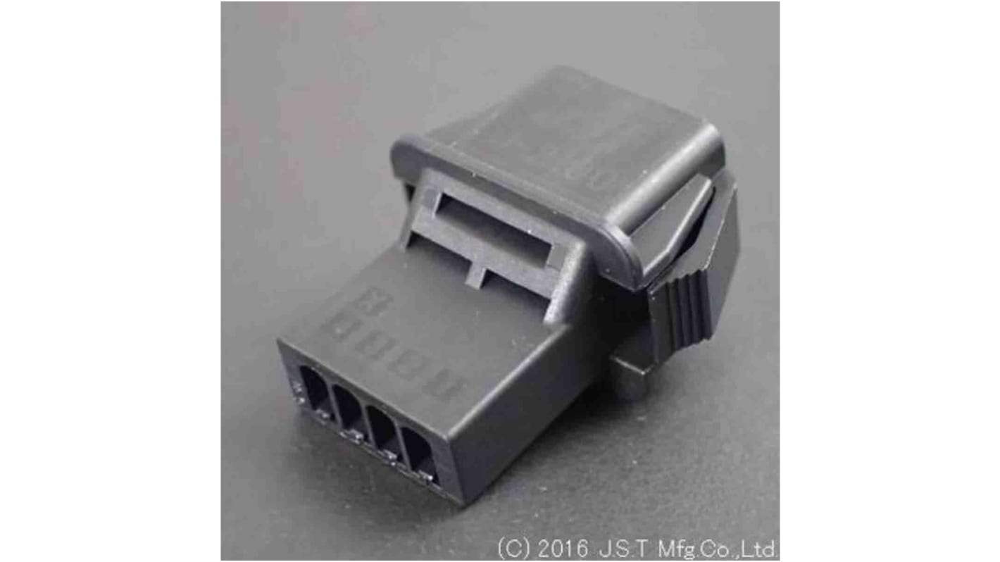 JST, J2000 Female PCB Connector Housing, 2.5mm Pitch, 4 Way, 1 Row