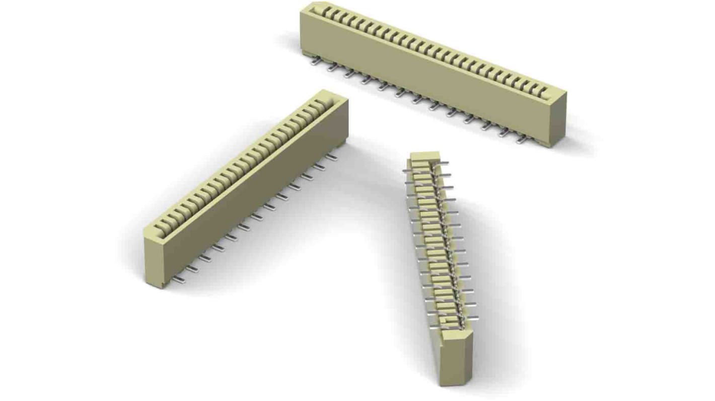 Wurth Elektronik WR-FPC Leiterplatten-Stiftleiste Vertikal, 16-polig / 1-reihig, Raster 1.0mm, Ummantelt