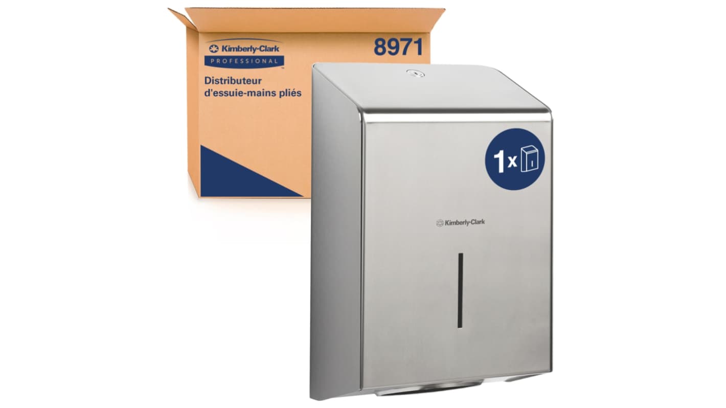 8971 Kimberly Clark Stainless Steel Silver Wall Mounting Paper Towel