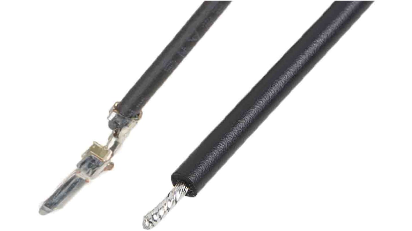 Molex Male PicoBlade to Unterminated Crimped Wire, 75mm, 0.14mm², Black