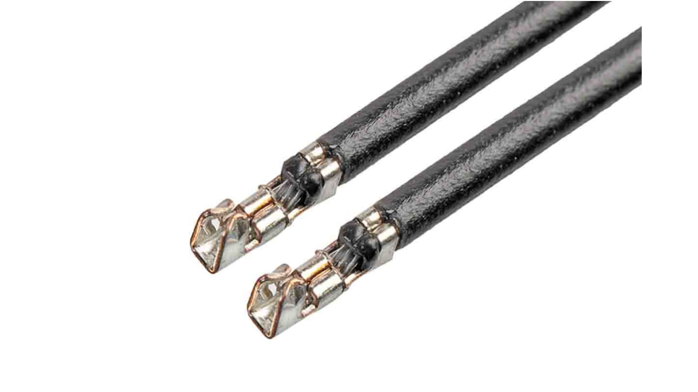 Molex Female PicoBlade to Female PicoBlade Crimped Wire, 75mm, 0.14mm², Black