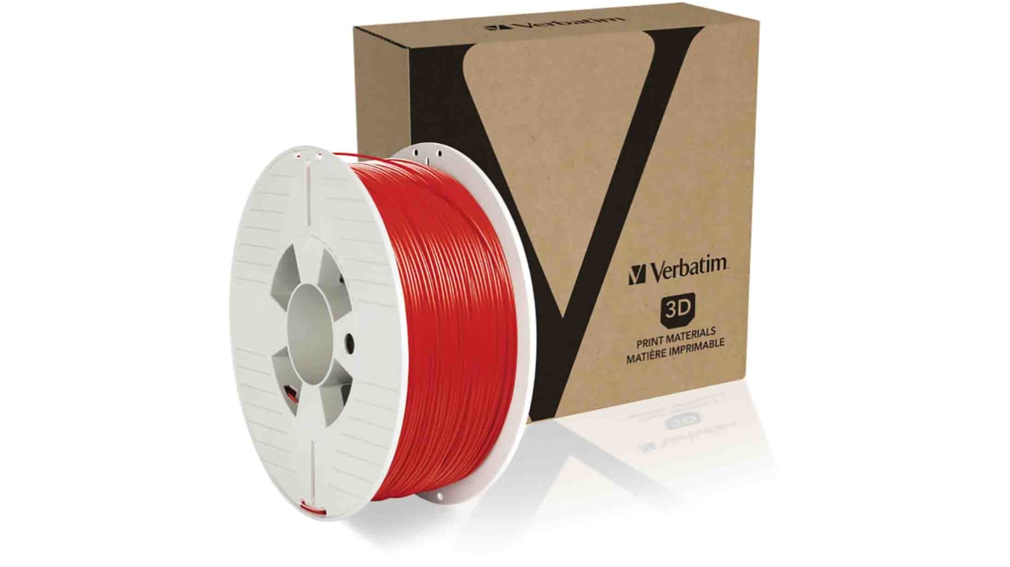 Filamento para impresora 3D FDM, PET-G, 1.75mm, Rojo, 1kg Verbatim