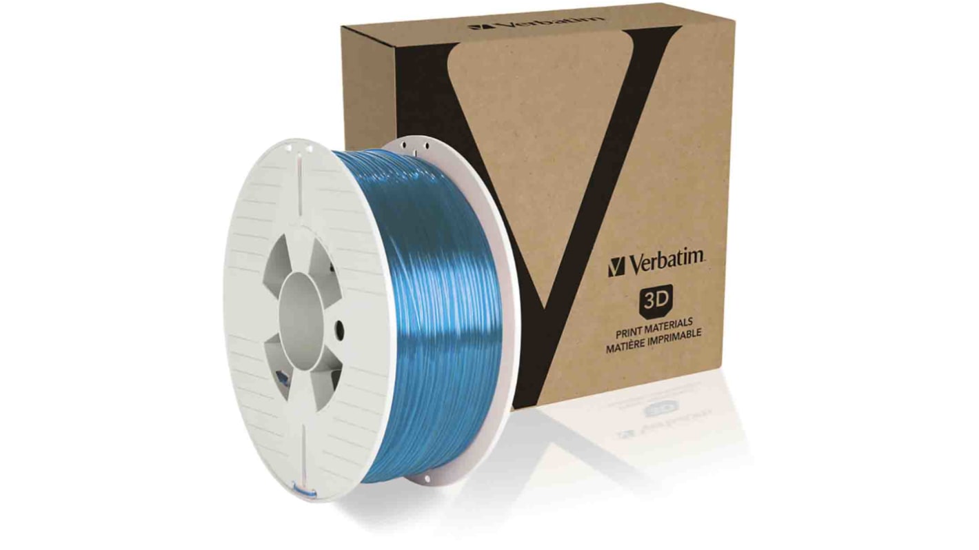 Filament pour imprimante 3D Verbatim, PET-G, Ø 1.75mm, Bleu, 1kg, FDM