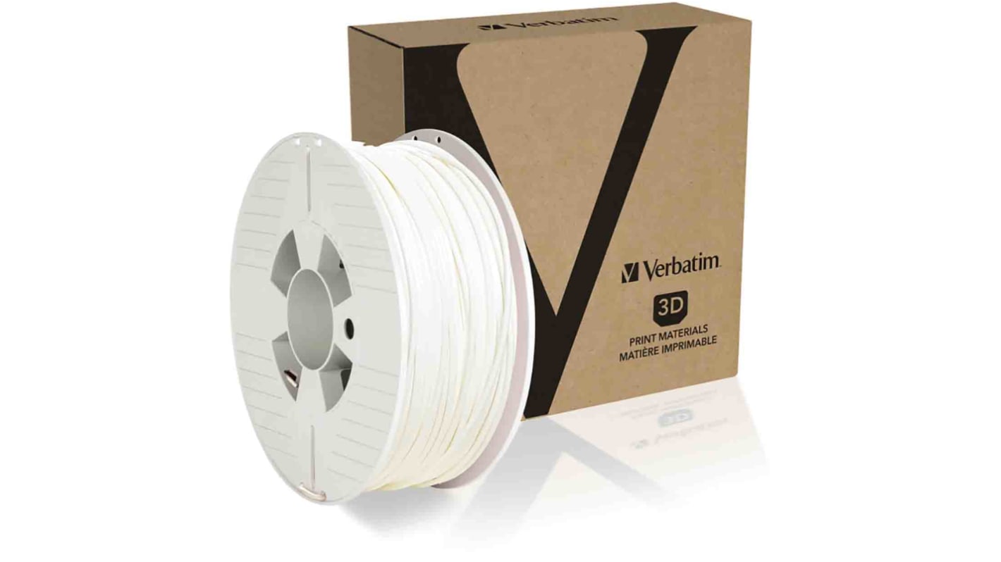 Filament pour imprimante 3D Verbatim, PET-G, Ø 2.85mm, Blanc, 1kg, FDM