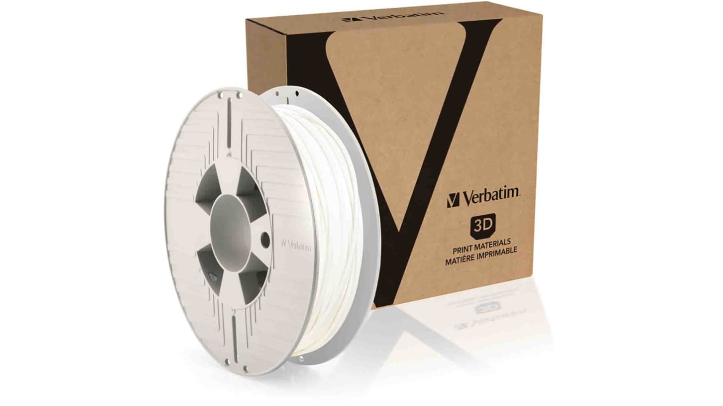 Verbatim 2.85mm White DURABIO 3D Printer Filament, 500g