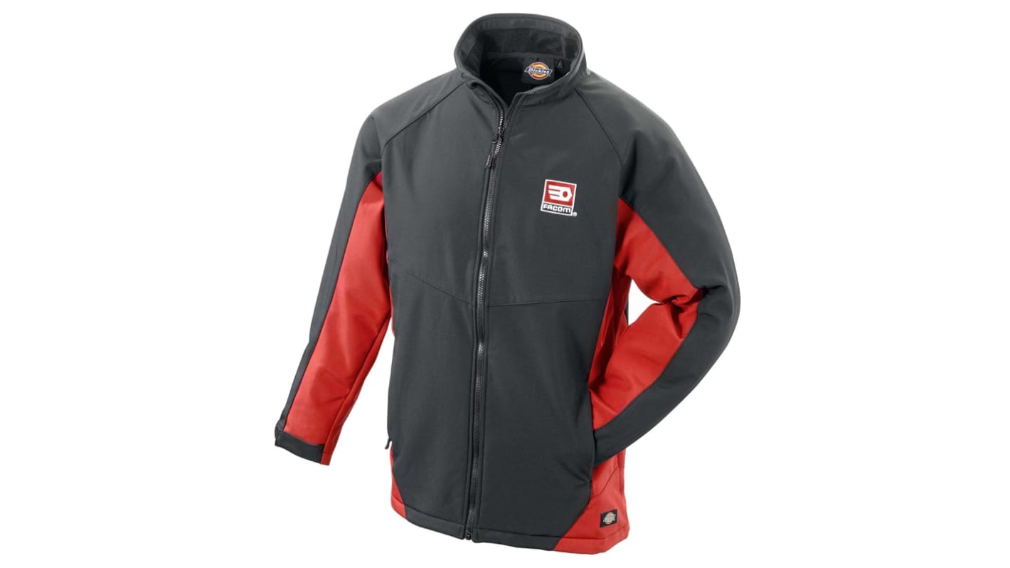 Chaqueta impermeable, L, Negro/rojo VP.SOFT