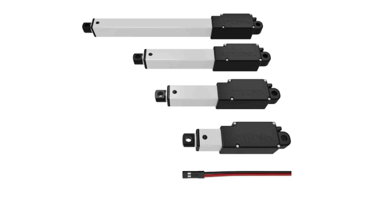 Elektrický lineární aktuátor, řada: L12, rychlost: 13mm/s, síla: 42N, délka zdvihu: 30mm, cyclus: 20%