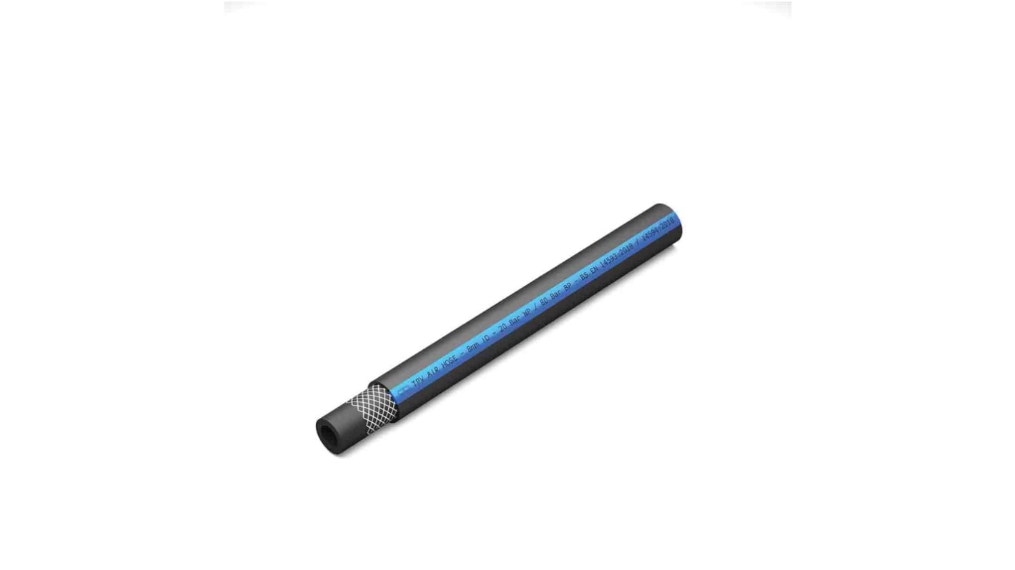 RS PRO Schlauch, Ø 12.7mm 21mm Schwarz, Blau TPE Übertragung 20 bar für Druckluft x 25m