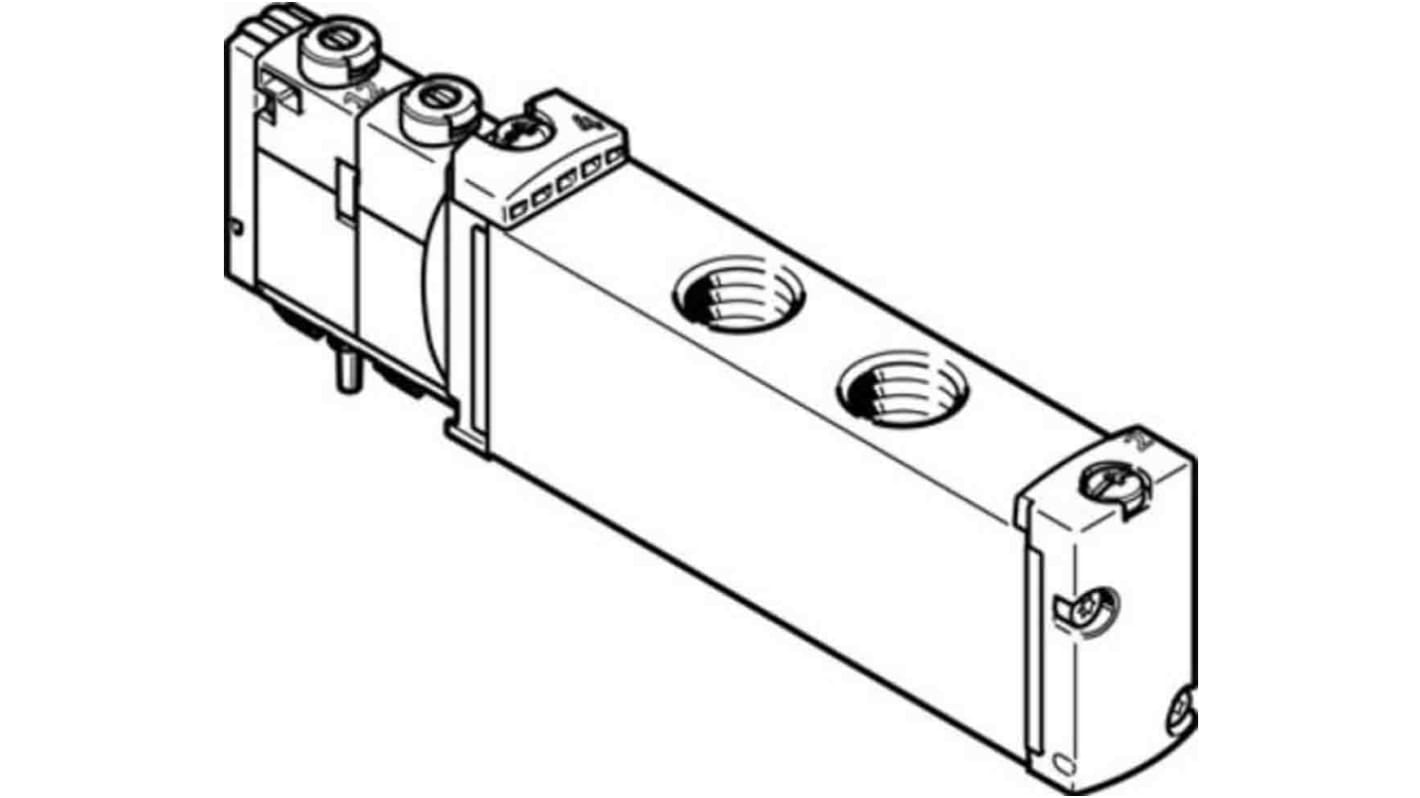 Elettrovalvola a Solenoide Festo, G 1/4, funzione 5/2 Monostable, azionamento Elettrico