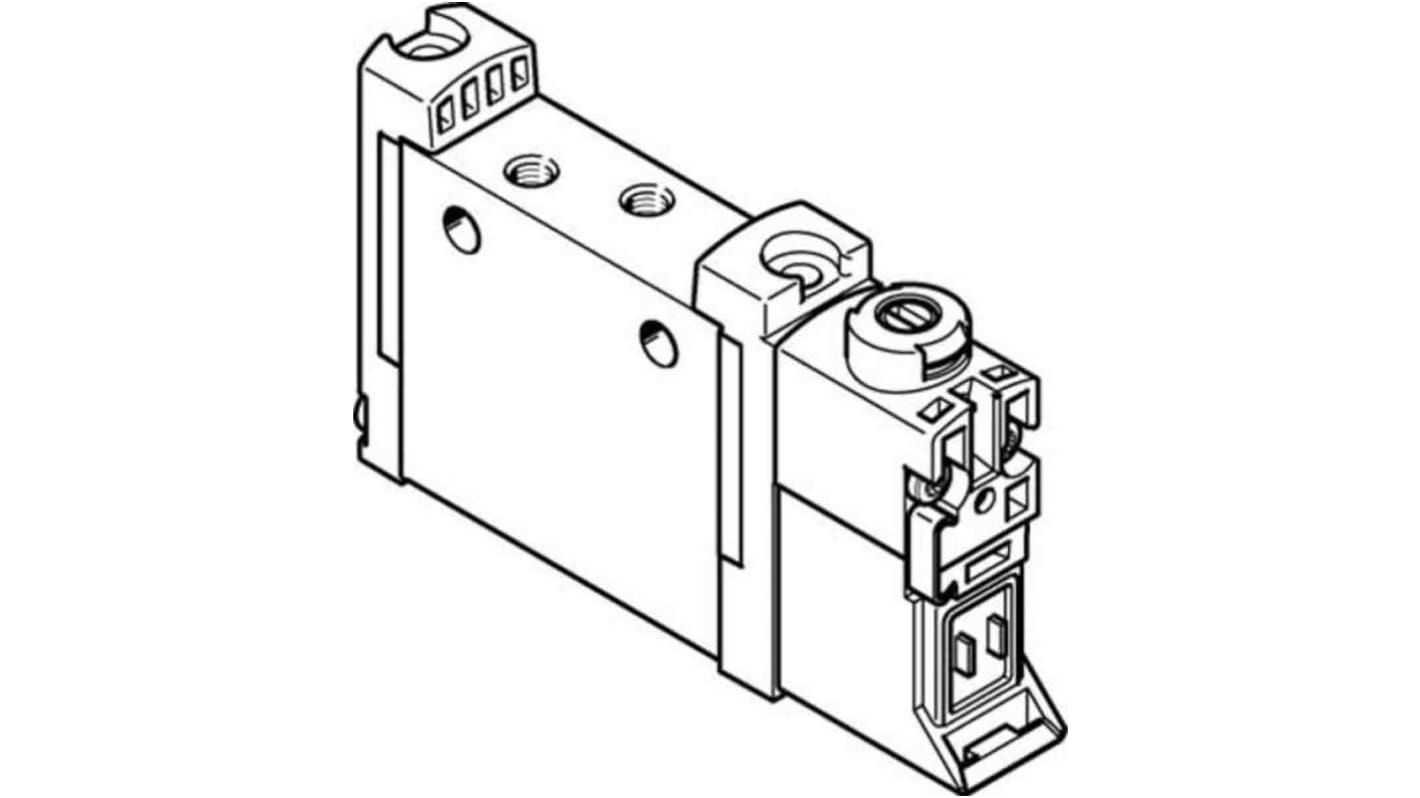 Válvula de solenoide Festo, Serie VUVG, Función 5/2 Monostable, Sistemas eléctricos, Colector