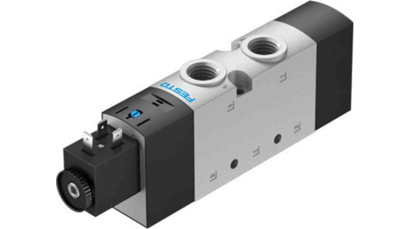 Elettrovalvola a Solenoide Festo, G 3/8, funzione 5/2 Monostable, azionamento Elettrico