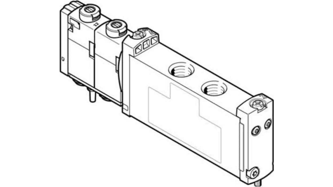 Válvula de solenoide Festo, Serie VUVG, Rosca G 1/8, Función 2x3/2 Closed, Monostable, Sistemas eléctricos, Colector