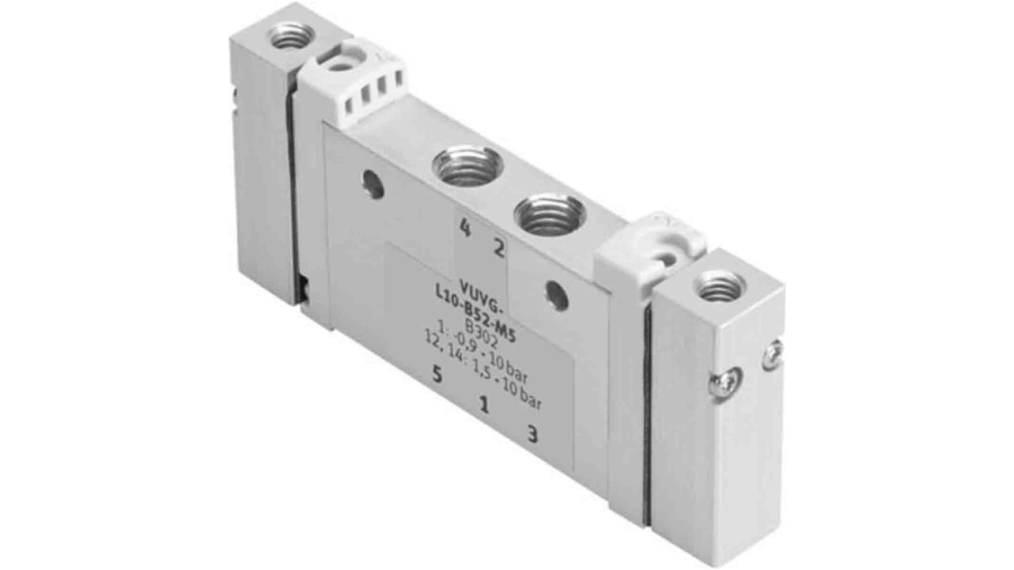 Festo 5/3 Closed Pneumatic Solenoid Valve - Pneumatic VUWG Series, 573810