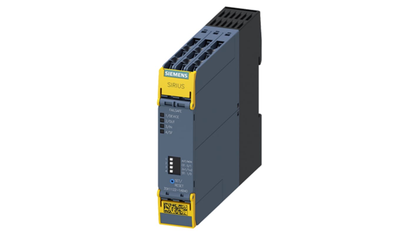 Relé de seguridad Siemens SIRIUS de 1 canal, para Interruptor de seguridad, 24V, cat. seg. ISO 13849-1 4