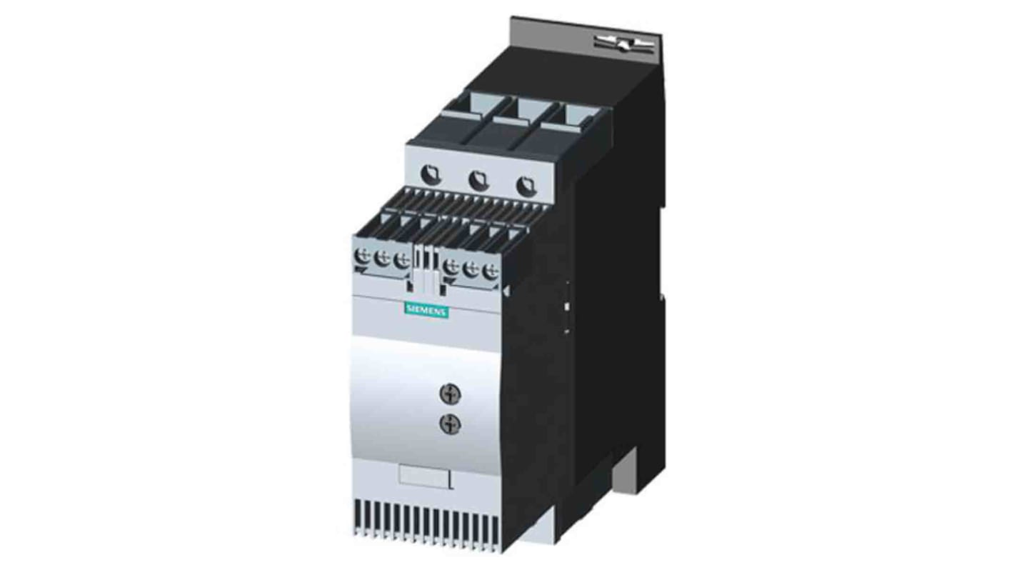 Arrancador suave Siemens 3RW3, 63 A, 400 V ac, 30 kW, trifásico, IP00