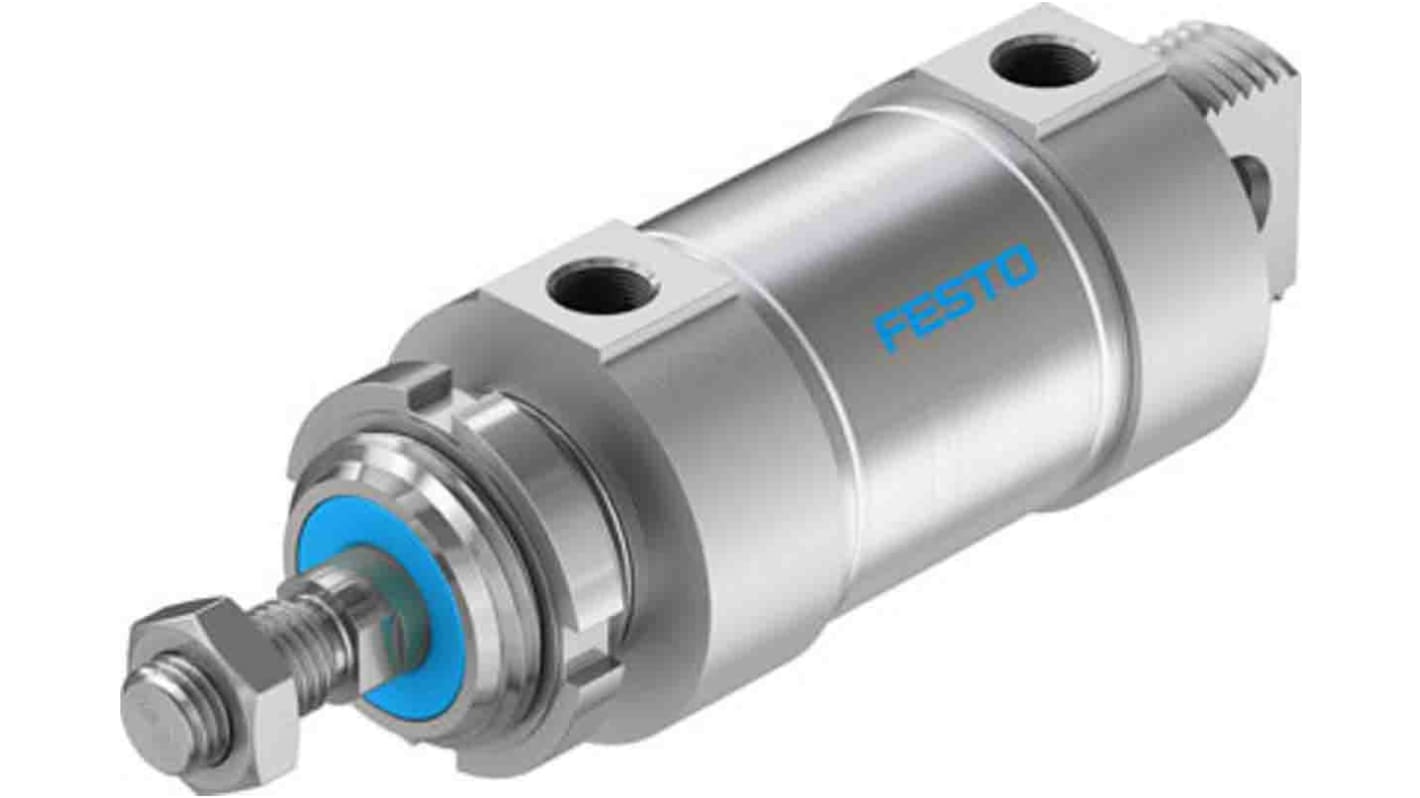 Festo Pneumatic Piston Rod Cylinder - 196010, 63mm Bore, 25mm Stroke, DSNU Series, Double Acting