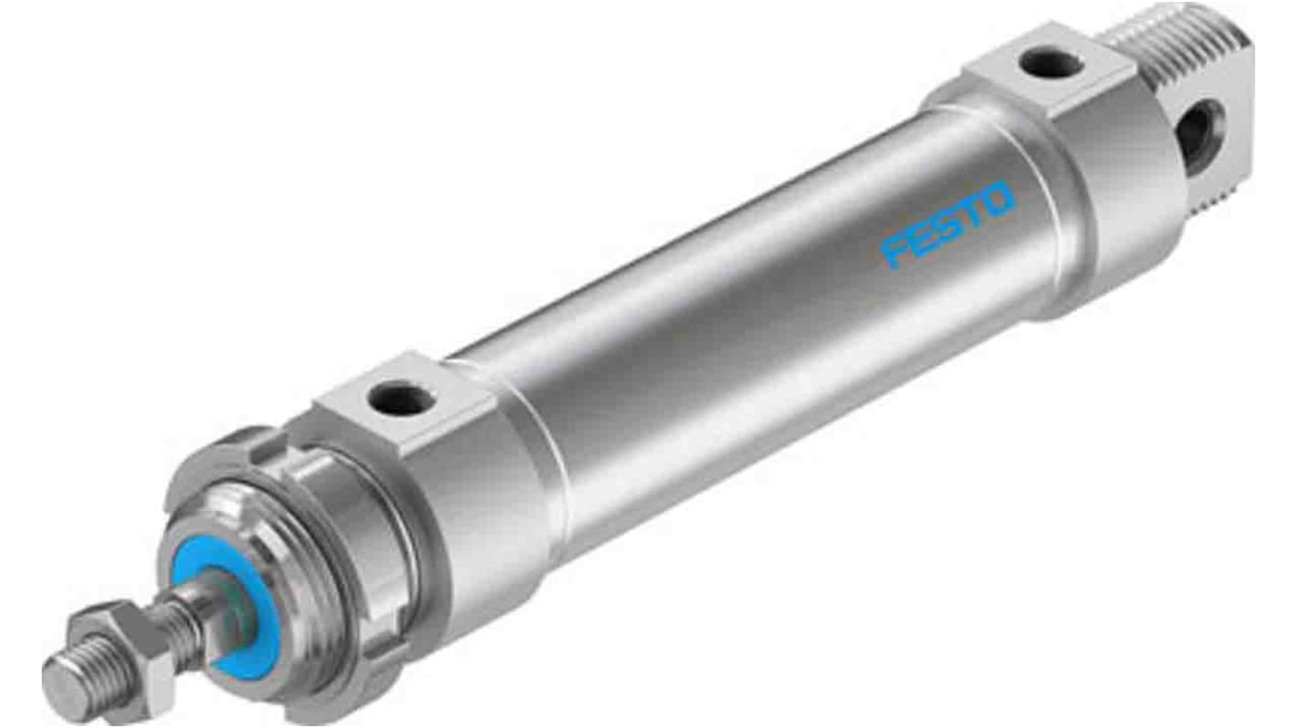 Festo Pneumatic Roundline Cylinder - 196023, 32mm Bore, 80mm Stroke, DSNU Series, Double Acting