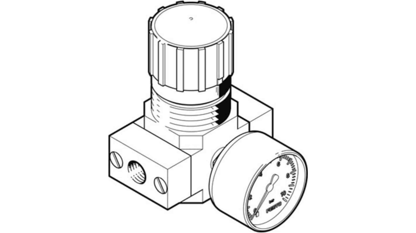 Festo G 1/8 Pneumatic Regulator - 0.5bar to 7bar, 10bar max. input, 526263