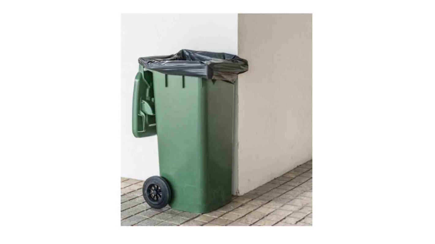 Cromwell Polythene Black Polythene Bin Bag, 140L Capacity, 100 per Package