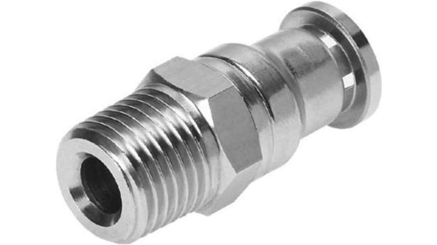 Festo Straight Threaded Adaptor, R 1/4 Male to Push In 6 mm, Threaded-to-Tube Connection Style, 132644