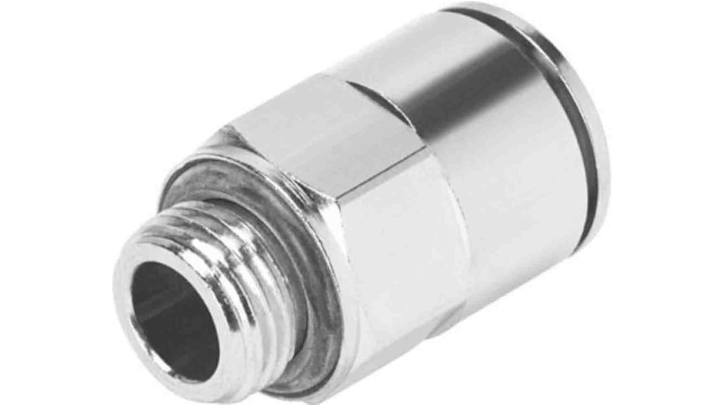 Festo Straight Threaded Adaptor, G 1/8 Male to Push In 6 mm, Threaded-to-Tube Connection Style, 558662