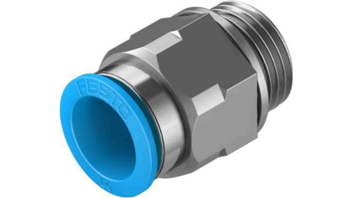 Festo Straight Threaded Adaptor, G 1/2 Male to Push In 16 mm, Threaded-to-Tube Connection Style, 132047