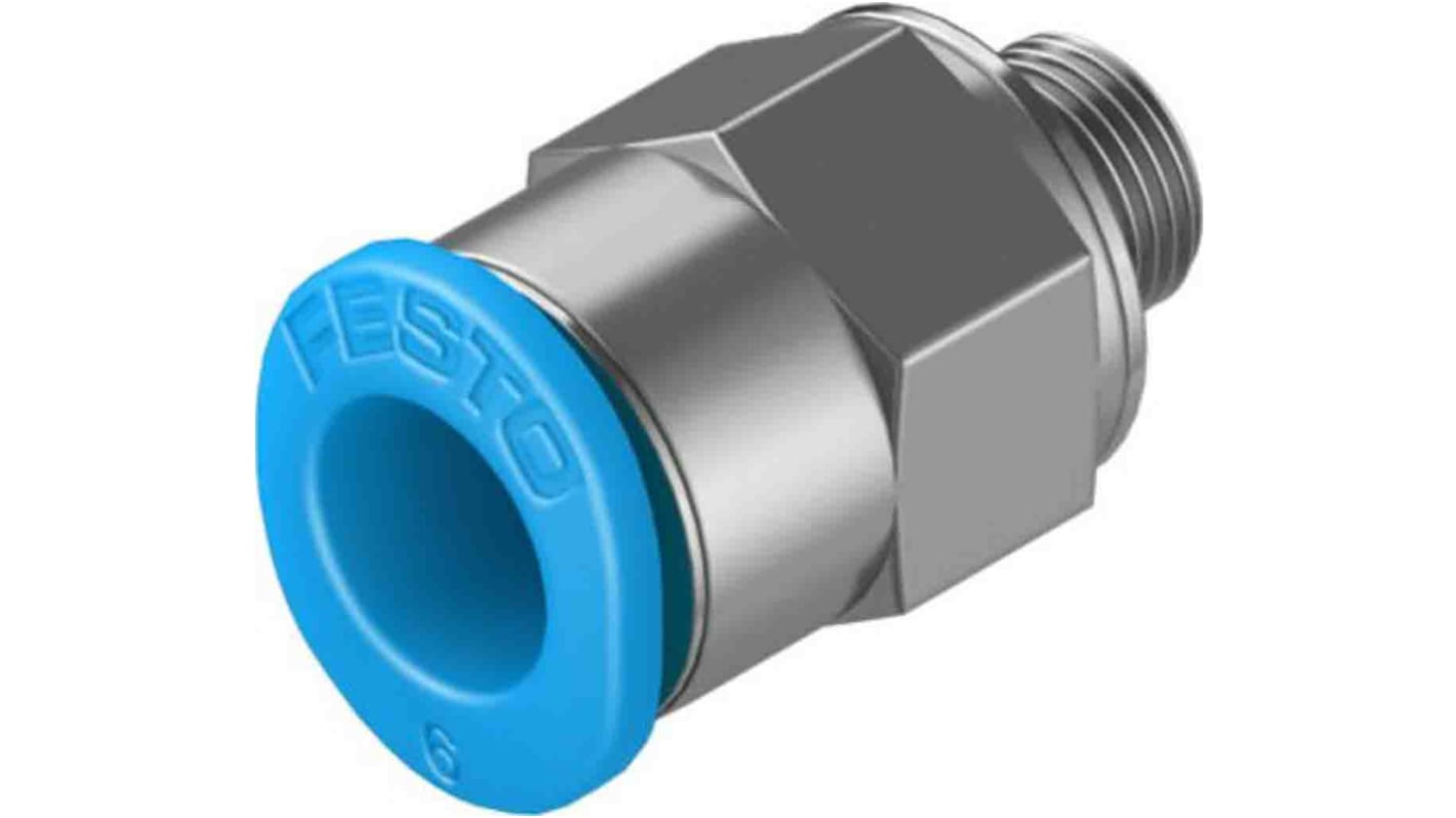 Festo Straight Threaded Adaptor, M5 Male to Push In 6 mm, Threaded-to-Tube Connection Style, 130779