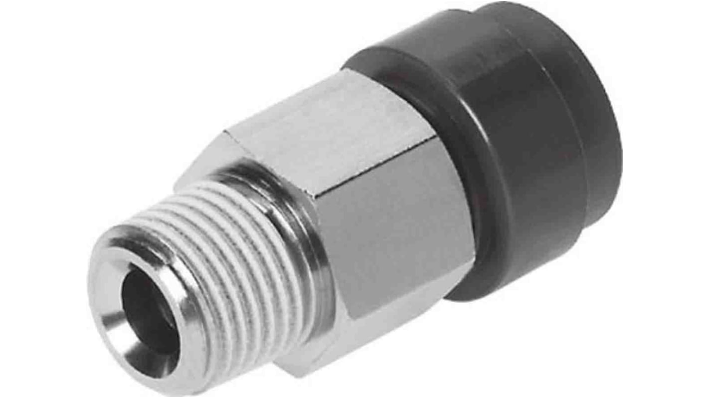 Festo Straight Threaded Adaptor, R 1/8 Male to Push In 6 mm, Threaded-to-Tube Connection Style, 160500