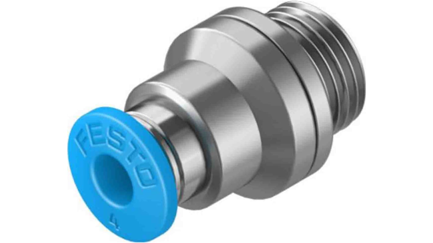 Festo Straight Threaded Adaptor, G 1/8 Male to Push In 4 mm, Threaded-to-Tube Connection Style, 133008