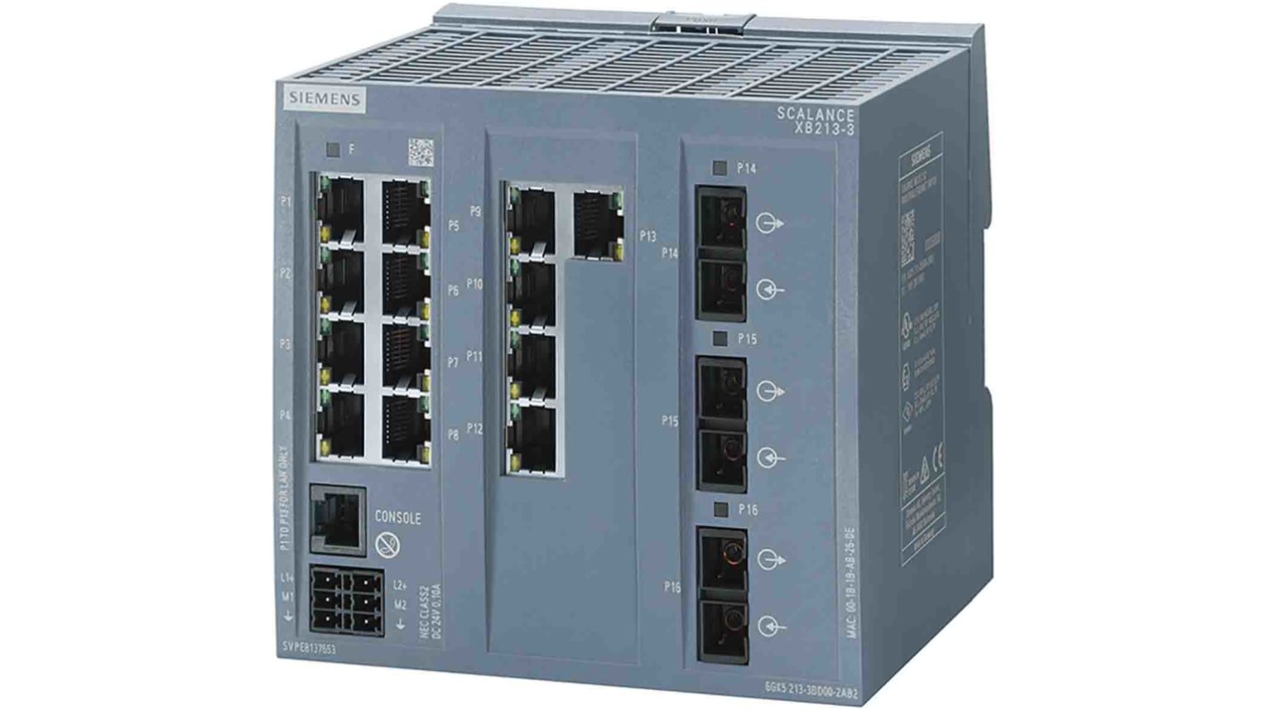 Siemens Ethernet kapcsoló 13 db RJ45 port, rögzítés: DIN-sín, 10/100Mbit/s