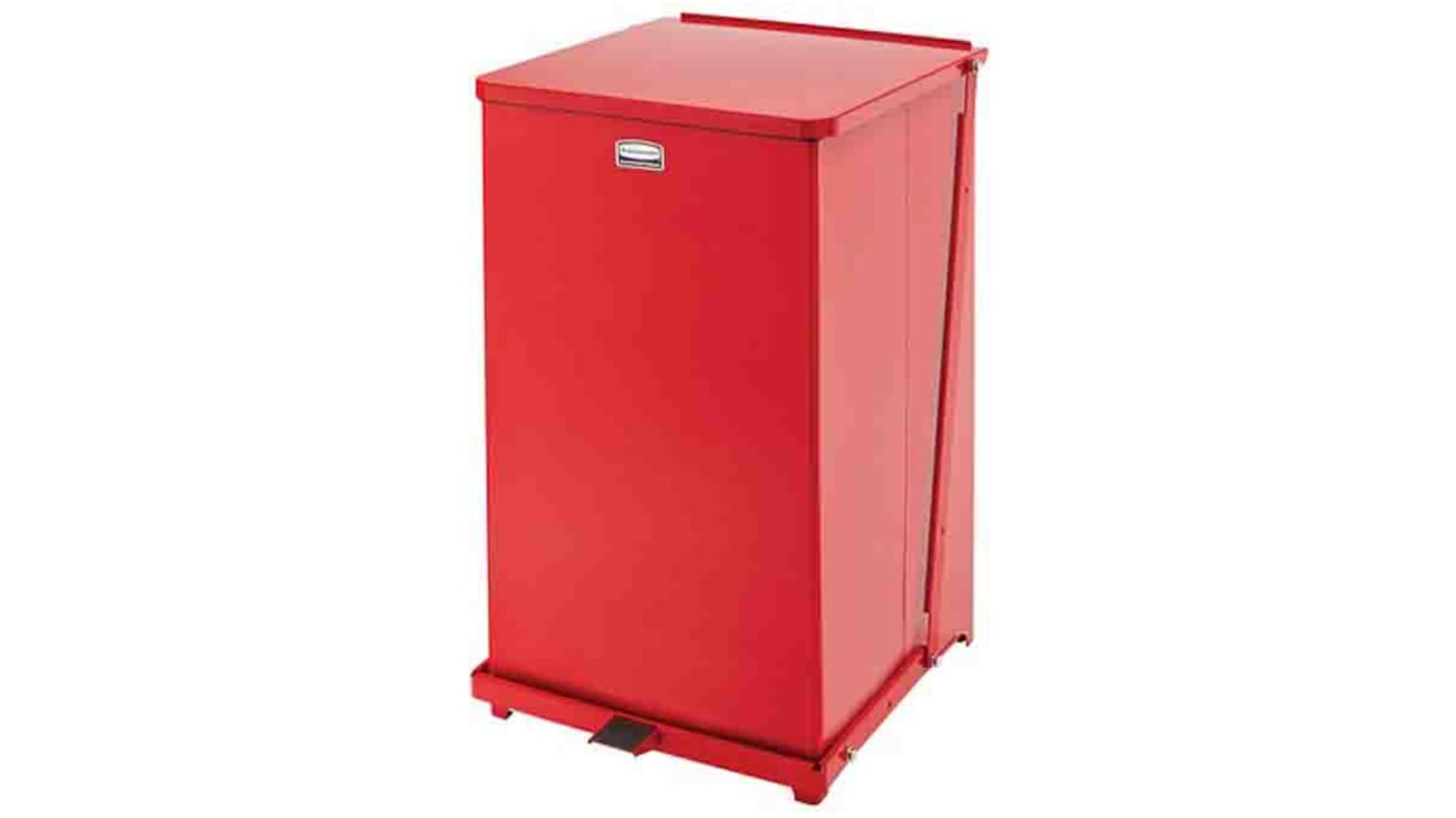 Rubbermaid Commercial Products Defenders® 95L Red Pedal Galvanised Steel Waste Bin