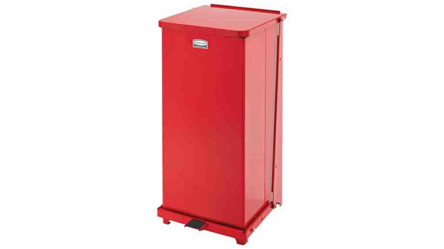 Bidone spazzatura Defenders® Rosso Rubbermaid Commercial Products, in Acciaio galvanizzato, da 49L