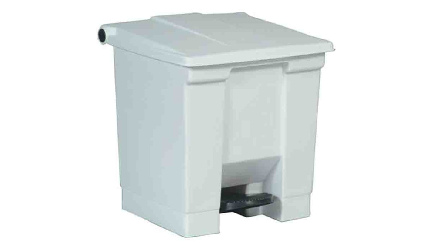 Rubbermaid Commercial Products Legacy Step-On 30L White Pedal Plastic Waste Bin