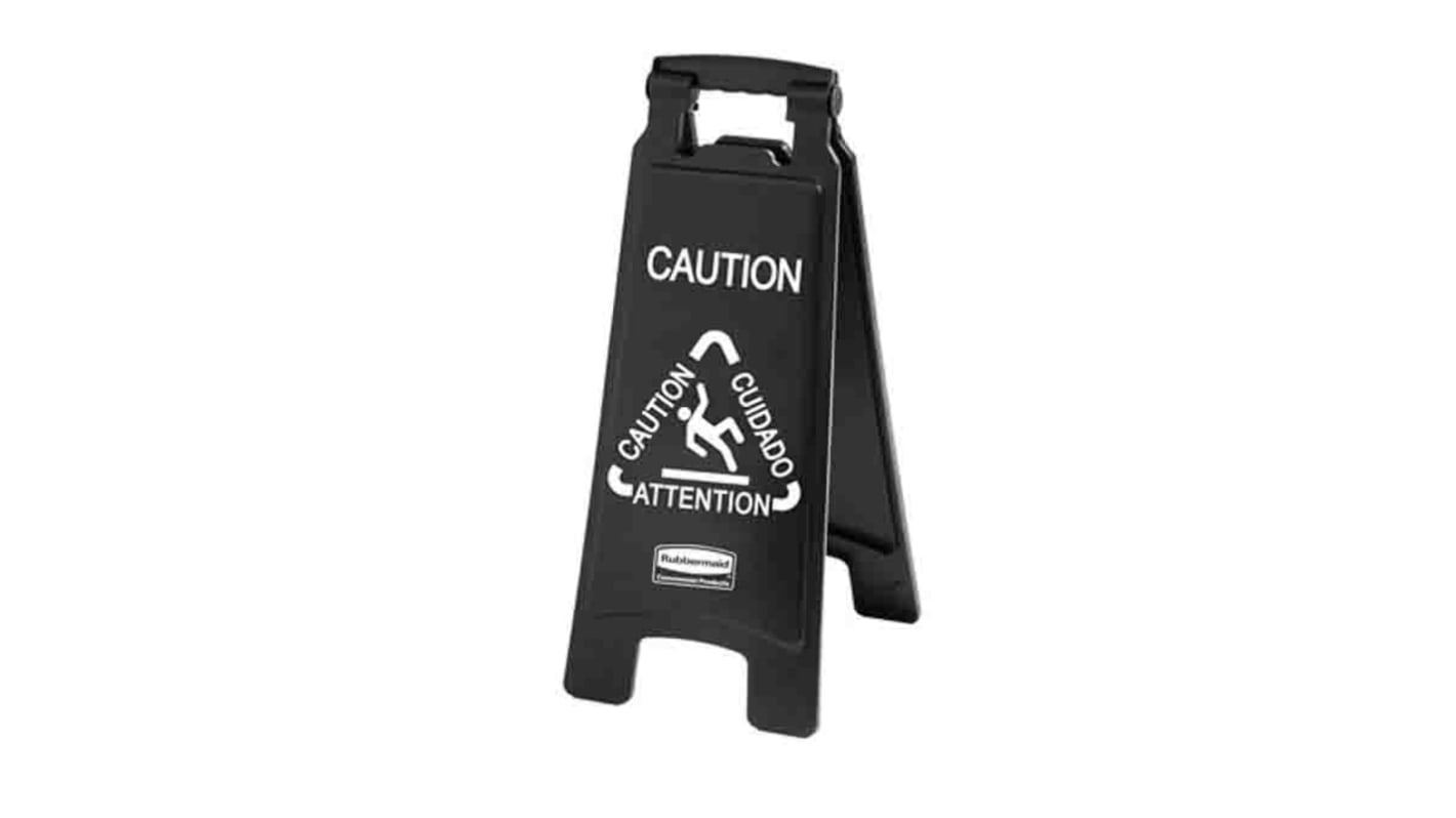 Rubbermaid Commercial Products 危険警告ラベル Attention - Caution - Cuidado PP Black 一般警告 折りたたみ式サイン