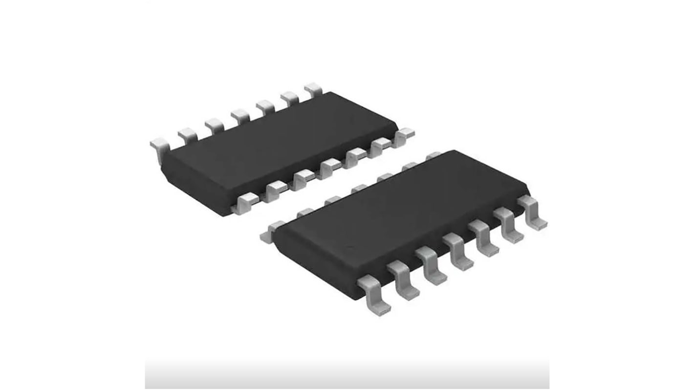 TS924AIYDT STMicroelectronics, Quad Operational Amplifier, Op Amp, RRIO, 4MHz 4 MHz, 5 V, 14-Pin D SO14