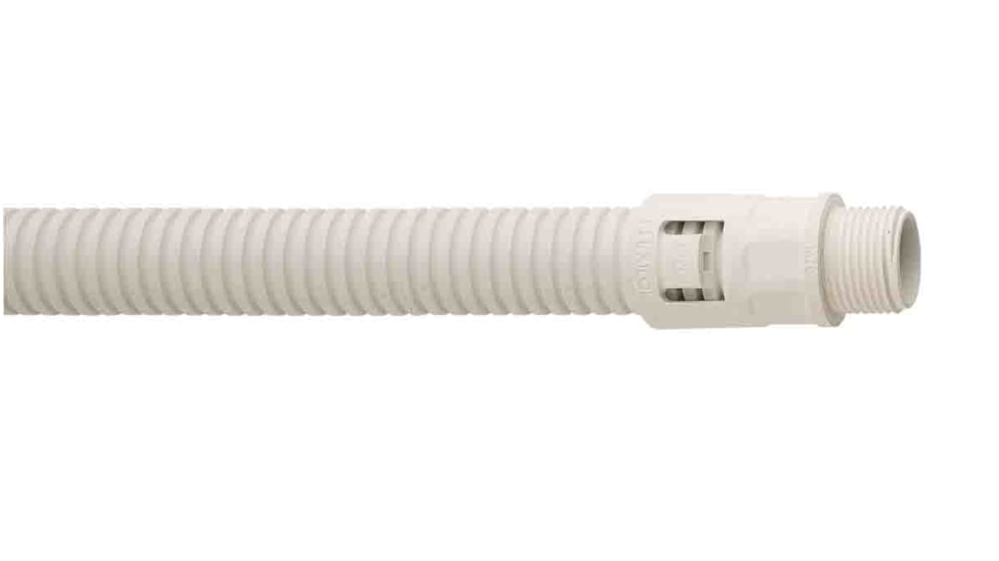 Raccordo per cavi Flexicon FLK20-M20W, Raccordo con filettatura esterna in Nylon, Bianco, filetto M20, 20mm