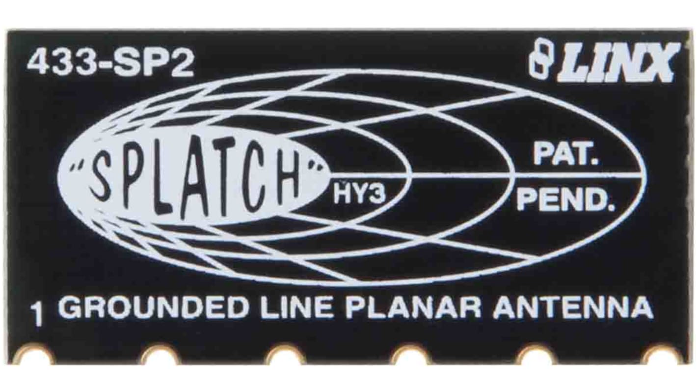 Omnidirezionale Antenna per telemetria Linx ANT-433-SP Circuito stampato Quadrata -6.4dBi ISM Band